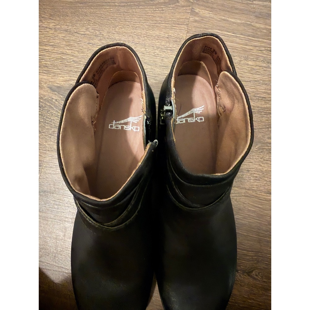 Dansko Womens Ankle Boots 39 Black Leather Buckle Zip Comfort - Picture 4 of 9